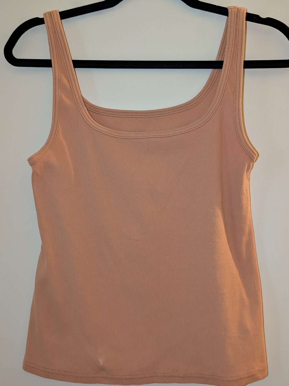 Pilcro Ribbed Scoop Tank Top in Peach